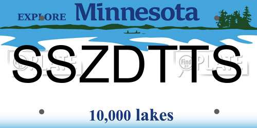 SSZDTTS Minnesota License Plate