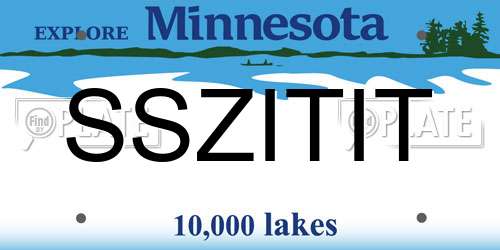 SSZITIT Minnesota License Plate