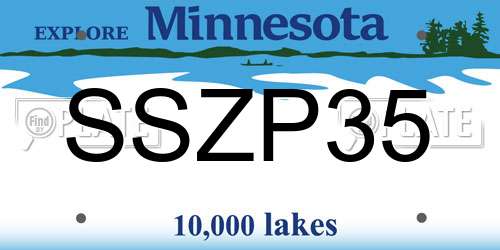 SSZP35 Minnesota License Plate