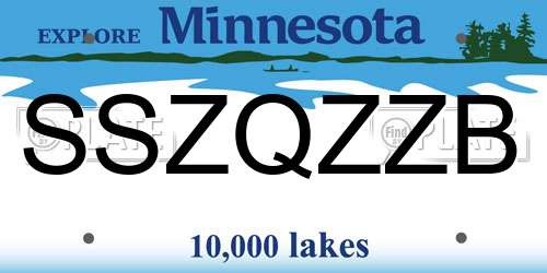 SSZQZZB Minnesota License Plate