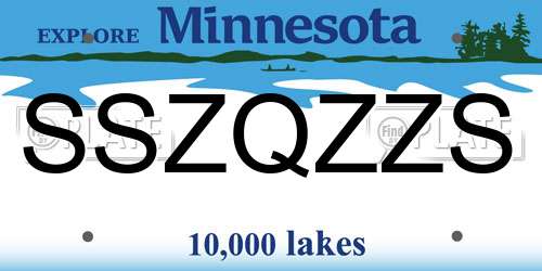 SSZQZZS Minnesota License Plate