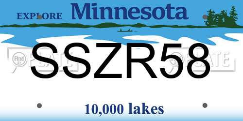 SSZR58 Minnesota License Plate