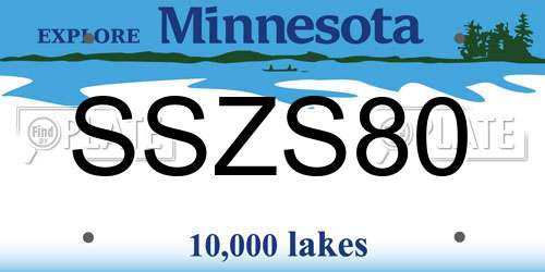 SSZS80 Minnesota License Plate