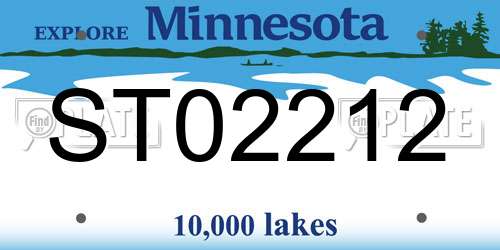 ST02212 Minnesota License Plate