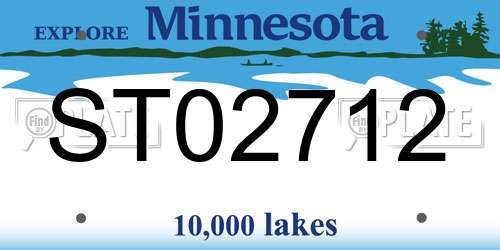ST02712 Minnesota License Plate