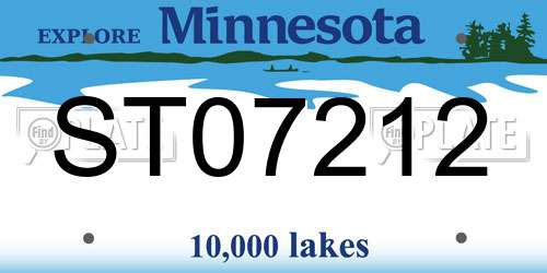ST07212 Minnesota License Plate