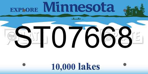 ST07668 Minnesota License Plate
