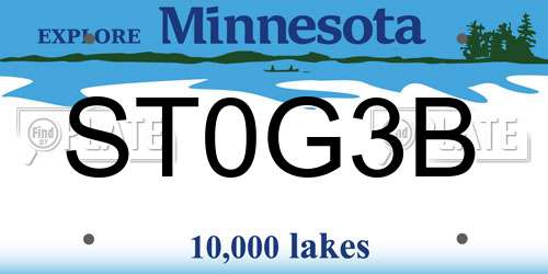 ST0G3B Minnesota License Plate