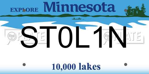 ST0L1N Minnesota License Plate