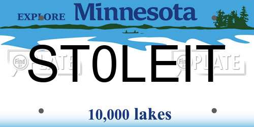 ST0LEIT Minnesota License Plate