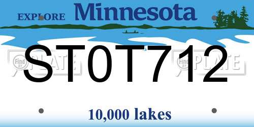 ST0T712 Minnesota License Plate