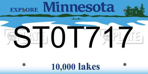 ST0T717 Minnesota License Plate