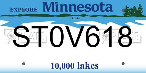 ST0V618 Minnesota License Plate