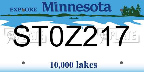 ST0Z217 Minnesota License Plate