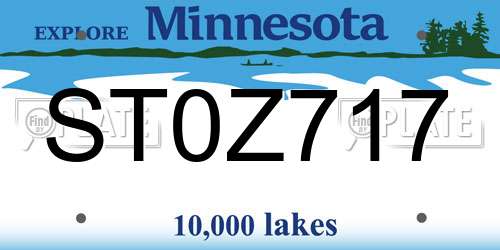 ST0Z717 Minnesota License Plate