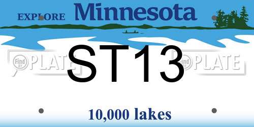 ST13 Minnesota License Plate