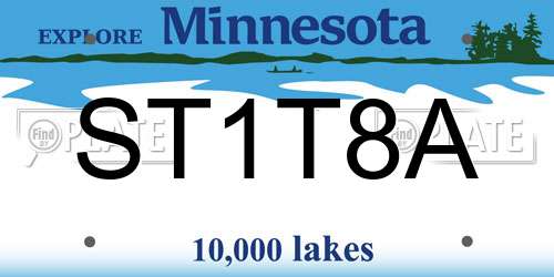 ST1T8A Minnesota License Plate