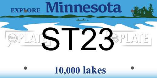 ST23 Minnesota License Plate