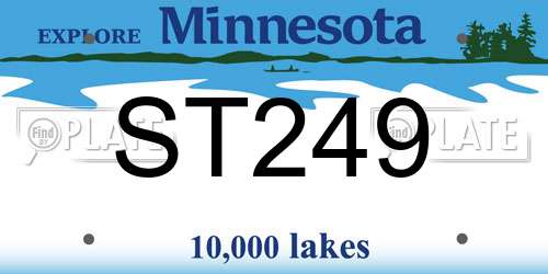 ST249 Minnesota License Plate