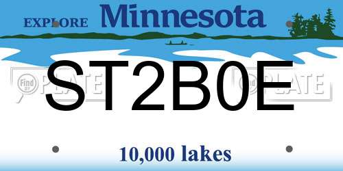 ST2B0E Minnesota License Plate