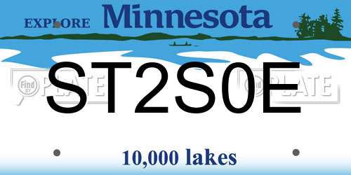 ST2S0E Minnesota License Plate