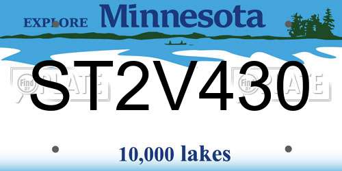 ST2V430 Minnesota License Plate