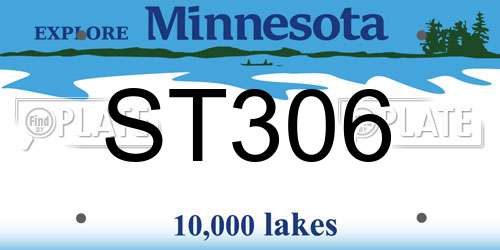 ST306 Minnesota License Plate