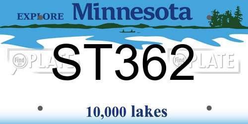 ST362 Minnesota License Plate