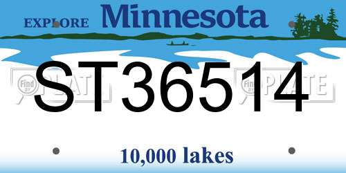 ST36514 Minnesota License Plate