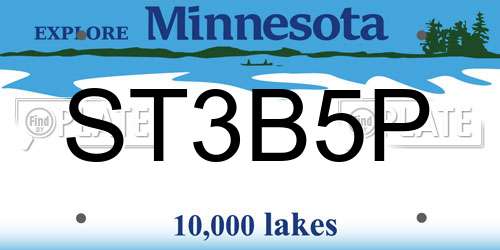 ST3B5P Minnesota License Plate