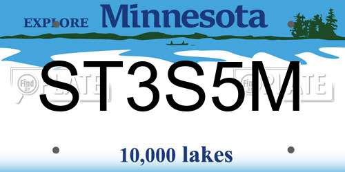 ST3S5M Minnesota License Plate