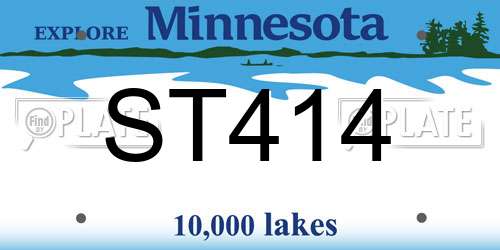 ST414 Minnesota License Plate