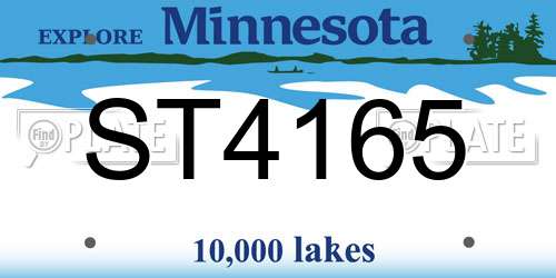 ST4165 Minnesota License Plate
