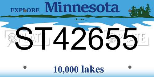 ST42655 Minnesota License Plate
