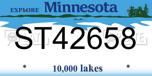 ST42658 Minnesota License Plate