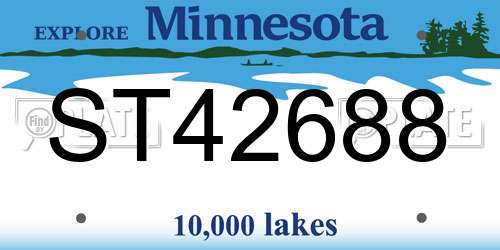 ST42688 Minnesota License Plate