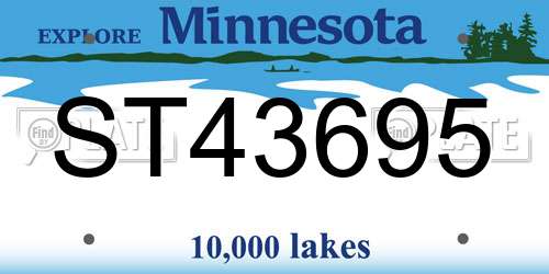 ST43695 Minnesota License Plate