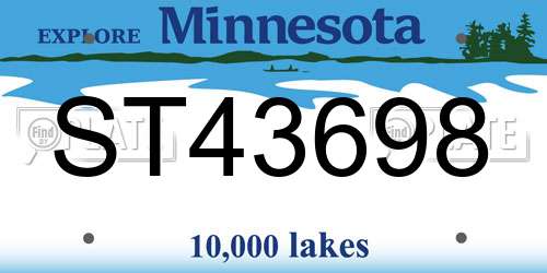 ST43698 Minnesota License Plate