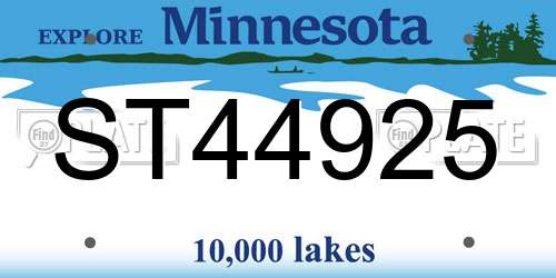 ST44925 Minnesota License Plate
