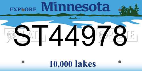 ST44978 Minnesota License Plate