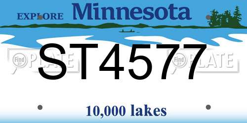 ST4577 Minnesota License Plate