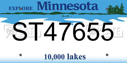 ST47655 Minnesota License Plate