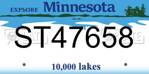 ST47658 Minnesota License Plate