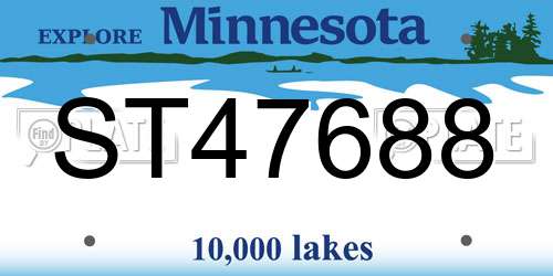 ST47688 Minnesota License Plate