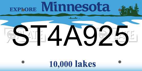 ST4A925 Minnesota License Plate