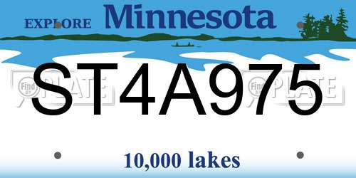ST4A975 Minnesota License Plate