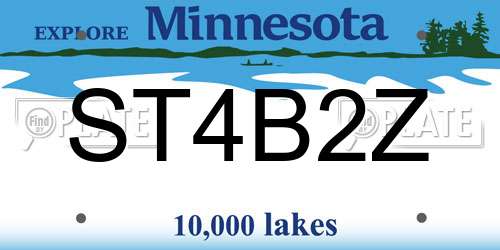 ST4B2Z Minnesota License Plate