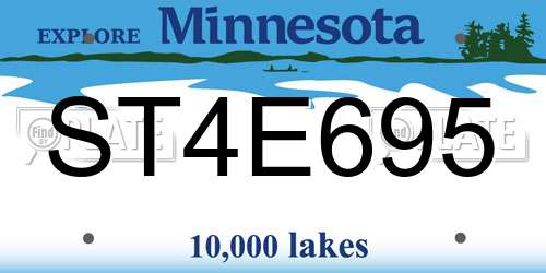 ST4E695 Minnesota License Plate