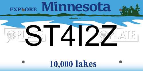 ST4I2Z Minnesota License Plate