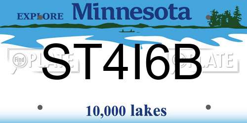 ST4I6B Minnesota License Plate